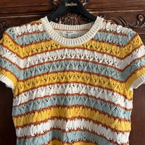 Madewell stripe short sleeve sweater , size Small